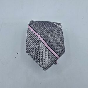 Necktie Mens Vintage DKNY Tie, Grey Pink 100% Silk, measurement are 56 by 3 inch